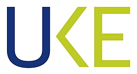 Grafika przedstawia napis UKE - Urząd komunikacji elektronicznej