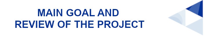 Grafika przedstawia napis w języku angielskim: Main goal and review of the project