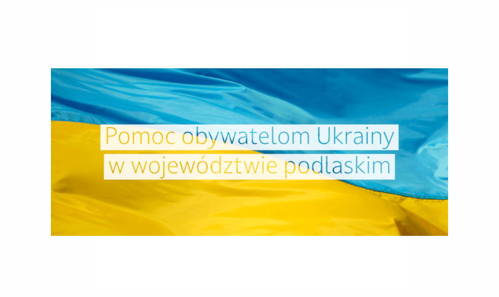 Flaga Ukrainy z napisem