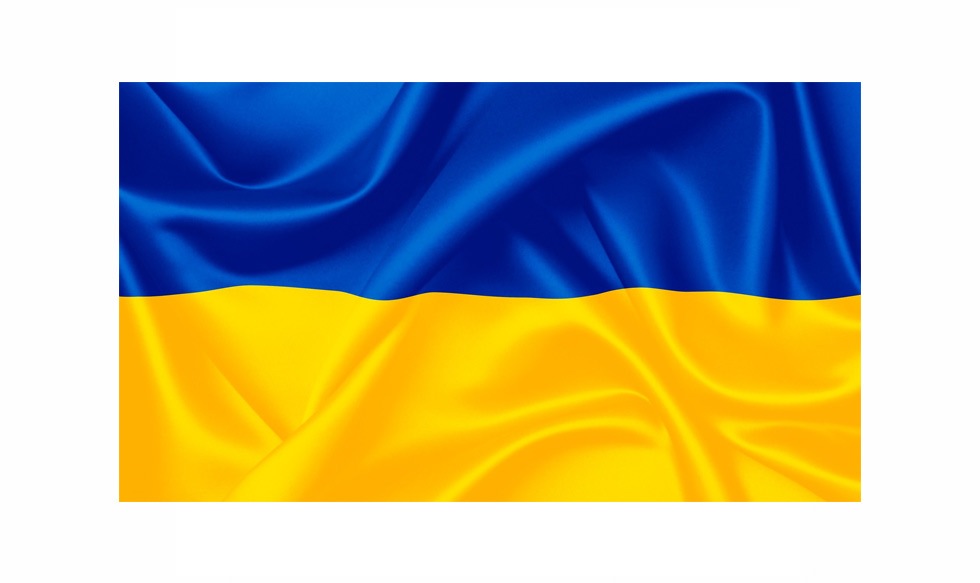 Flaga Ukrainy na białym tle